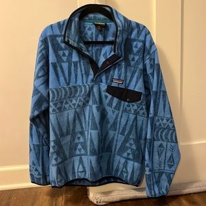 Patagonia Synchilla Pullover in blue fish pattern